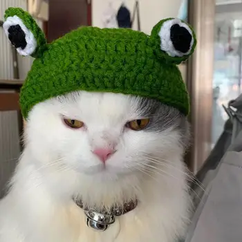 מצוין גור כובע אטרקטיבית חתול מקסים כובע צפרדע מחמד תלבושות הכובעים מקסים המראה צמר צמר מחמד הכובע עבור נסיעות