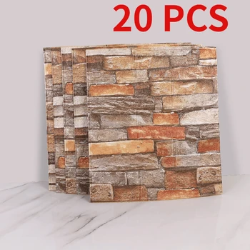 20pcs 3D טפט לבנים דפוס מדבקות קיר הסלון חדר השינה טלוויזיה קיר ויניל דבק עצמי עיצוב המסמכים pintado דה ונקייה