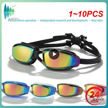 1~10PCS עמיד UV, אנטי ערפל שחייה משקפי שחייה משקפיים מקצועי שחייה צלילה במים משקפי שמש למבוגרים אלקטרוליטי