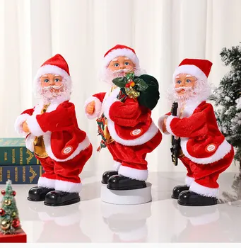 סנטה קלאוס בובת חג המולד חשמלי מוזיקלי היפ רוקדת צעצועים 