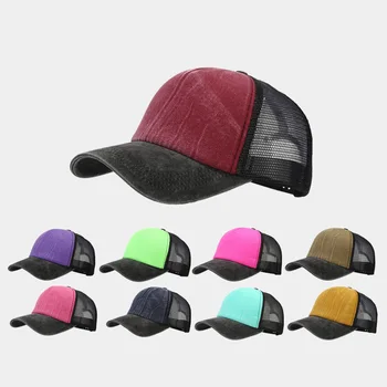 הקיץ שטף כותנה כובע בייסבול לנשימה רשת טלאים כובעי Snapback עבור גברים, נשים, אופנה היפ הופ כובעי כובע נהג המשאית