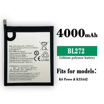100% Oginal 4000mAh באיכות גבוהה סוללה עבור Lenovo K6 עוצמה קיי 33 A42 BL272 קיבולת גדולה מובנה סוללות חדשות.