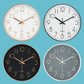 12Inch שעוני קיר אופנה שקט שעון קיר יצירתי סטריאו דיגיטלית בקנה מידה שעון קיר שעון ללא ניקוב שעון