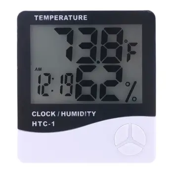 מיני דיגיטלי LCD טמפרטורה מד לחות שעון פנימי לחות מדחום