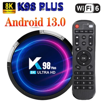 2023 חדש K98 בנוסף Smart TV Box 2.4 G&5.8 G Wifi6 BT אנדרואיד 13.0 RK3528 4GB 32GB 64GB 4K,8K HDR 10+ נגן מדיה Set Top Box