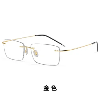 52mm אופנה ללא שפה מסגרת משקפיים זיכרון סגסוגת משקפיים מרשם האולטרה גמיש מסגרות עבור אדם 002