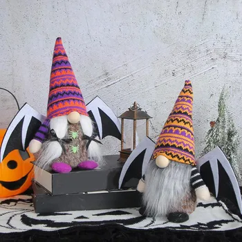 ליל כל הקדושים Gnome קטיפה בובות כנף עטלף חסר פנים בובה עיצוב האח חלון מדף חמוד שדון גמדי ליל כל הקדושים קישוטים מתנות