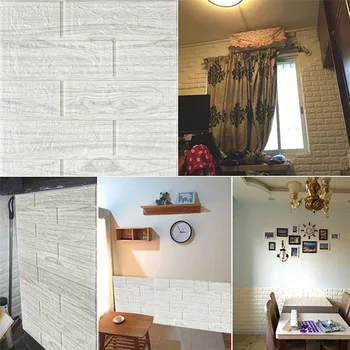 קצף פנל 3D מדבקת קיר 35*38 סנטימטר רקע קיר עיצוב חדר מגורים חדר שינה נשלף אריחים לבנים מותג חדש