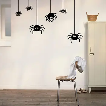 בית רדוף רוחות עיצוב עכביש דפוס ליל כל הקדושים קיר מדבקה חגיגי Diy עצמית דבק של מדבקות עבור פסטיבל קישוט ייחודי