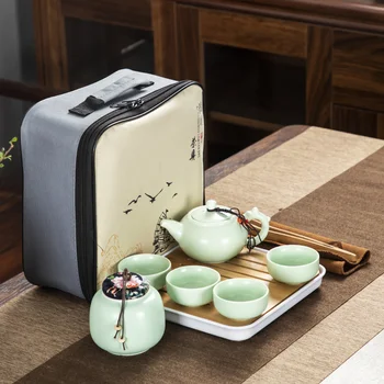 קרמיקה קומקום, כוס תה, סט שלם של הדפסה קונג פו, נסיעות חיצונית, תה מוכן, עסקים, מתנה ללקוחות