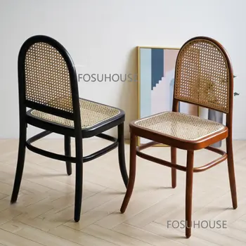מודרני מעץ מלא קש האוכל כיסא בחדר האוכל רהיטים מעצב משענת כסאות מטבח הביתה מרפסת פנאי הכיסא