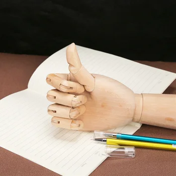 1PC הבובה מצב היד מודל Rotatable משותפת מטלטלין גפיים מעץ היד צלמיות שמאל/ימין ציור מודל,