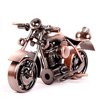 מתכת אופנוע עיצוב פסלון ברזל אופנוע פיסול שולחן עיצוב אמנות מתנה עיצוב הבית ברונזה קל לשימוש