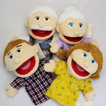 לפתוח את הפה תיאטרון בובת יד בובות ילדים היד בובות צעצועים משפחה-תפקיד לשחק את המשחק צעצועים יד בובות לילדים מתנות יום הולדת