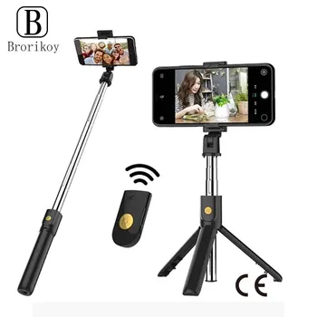 Selfie מקל חצובה עם שלט רחוק נייד חצובה עבור טלפון Bluetooth מתקפלת טלסקופית המקל לחיות Youtube הסלולר