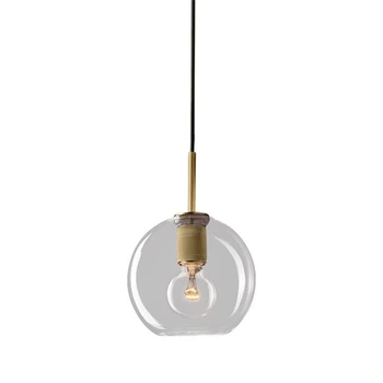 סגנון אמריקאי תעשייתי ברונזה זכוכית כדור אורות תליון הנורדית המודרנית חדר האוכל אורות התלויה בסלון מנורות גופי
