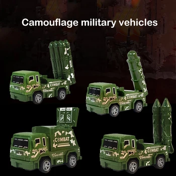 ילדים לסגת המכונית צעצועים צעצוע חינוכי הסוואה של כלי-רכב צבאי הטיל דגם הרכב המשותף יכול להזיז את ילד יום ההולדת מתנות