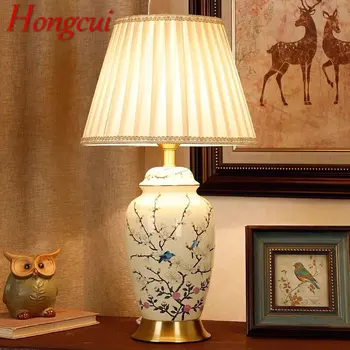 Hongcui מודרני קרמיקה שולחן מנורת שולחן LED סינית פשוטה יצירתי ליד המיטה אור הביתה הסלון, חדר השינה ללמוד עיצוב