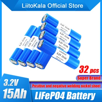 32pcs LiitoKala 3.2V15Ah 33140 lifepo4 סוללת ליתיום 15000mAh diy 12v 24v מתח גבוה e אופניים קורקינט על מנוע, כלים חשמליים סוללה