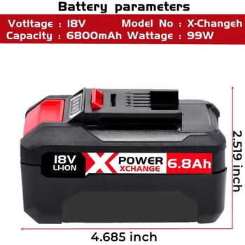 X-Ändern 6800mAh תחליף für Einhell כוח X-Ändern Batterie Kompatibel mit Alle 18V Einhell Werkzeuge batterien mit Led-anzeige