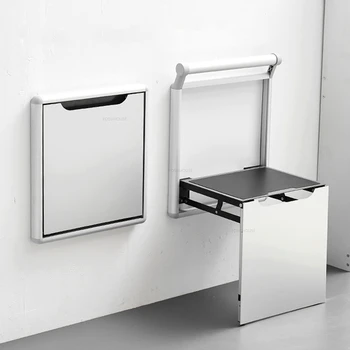 יצירתיות בלתי נראה על הקיר מקלחת מושבים אלומיניום שירותים כסא אמבט מודרניים קיפול אילם הנעל משתנה כיסא עם משענות