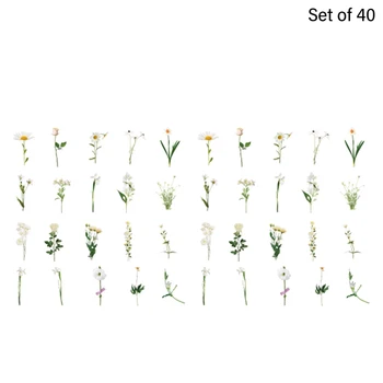 40pcs עלים צמחים עיצוב אלבומים עיצוב טרי מתכננת דבק עצמי פרח מדבקת נייר DIY Kawaii ילדים מתנה יומן יומן