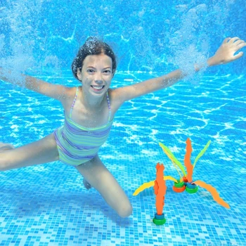 1/3 חתיכה ילדים ספורט צעצועי בריכה האוקיינוס הצמח צורה צלילה צעצועים צלילה אימון שחייה בריכת ילדים אביזרים