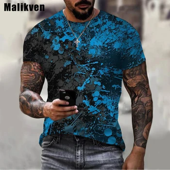 החדש גברים קיץ חם 3D יצירתי דיו ניגוד מתיז חולצה גרפיטי ציור שמן חולצת טי מצחיק מעניין החולצות.