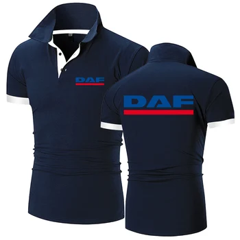 2023 משאיות DAF החברה משאית לוגו גברים החדשים של קיץ לנשימה כותנה חולצת פולו עסקי מזדמן נוחה עם שרוול קצר למעלה