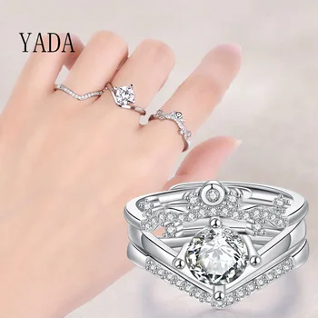 בלה 2023 מתכוונן אירוסין טבעות נישואין לנשים חלול אוהבי לב זירקון טבעת תכשיטים ליום האהבה הטבעת RG200003