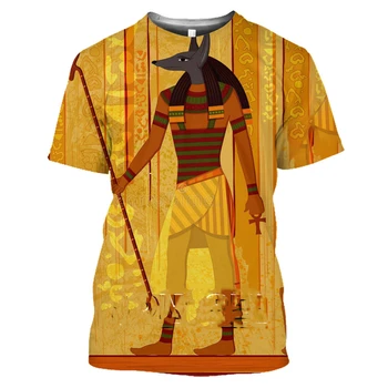 גברים צוואר עגול שרוול קצר חולצה מצרית, ספרות דיגיטלי מודפס חולצת קיץ המגמה, החידוש ב-2023
