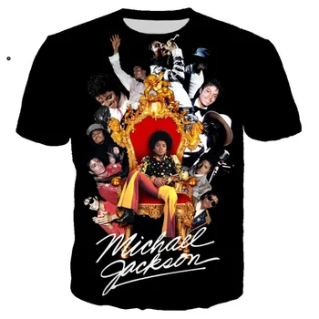 רוק הזמר מייקל ג ' קסון 3D מודפס חולצת עבור גברים, נשים, קיץ מזדמן מנופחים חולצה אופנה Harajuku צוואר עגול מקסימום