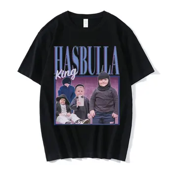 Hasbulla כותנה חולצה גברית אופנת רחוב יפנית גרפי Tees גברים, בגדי גראנג'