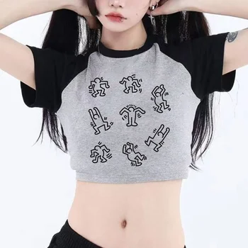 טכנו-2000 פיות גראנג 'גזורה הנשי קוריאני אופנה וינטג' היפי גותי חולצות