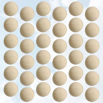 50pcs גמור ביצים מעץ טבעי, עץ צבוע חצי הכדור DIY אמנות חרוזים ילדים אספקה מלאכה ( 25mm )