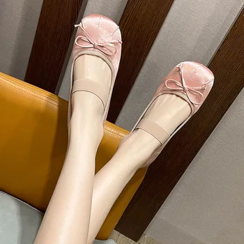פאטוס דה Mujer אופנה בלט שטוח נעליים 2023 חדשים שטחי חתך יחיד נעליים עם חצאית הנעל CasualWomen הנעל מרי ג ' יין נעליים туфли