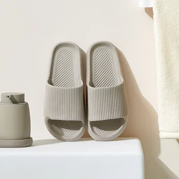 נוח לשני המינים בית כפכפים בקיץ מקורה הרצפה החלקה, נעלי בית זוג משפחה אמבטיה אמבטיה סנדל נעלי בית
