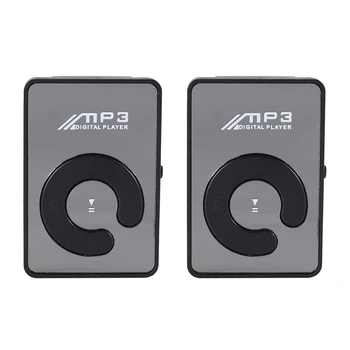 2X Mini מראה קליפ USB דיגיטלי נגן מוזיקה MP3 תמיכה 8GB SD TF כרטיס שחור