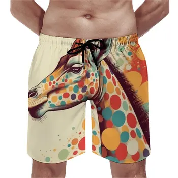 קיץ לוח מכנסיים קצרים, ג ' ירפה, בגדי ספורט צבעוניים רטרו אישית חוף מכנסיים קצרים בציר ייבוש בגדי ים בתוספת גודל