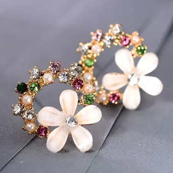 קוריאני משובח פרח עגילים לנשים בלינג AAA זירקון פרפר דבורה עגיל בנות מסיבת הכלה תכשיטים לחתונה מתנות