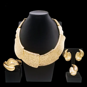 תכשיטים של נשים סטים גדול בסגנון Najia חתונות שרשרת עגילים צמיד צמיד טבעת משלוח חינם