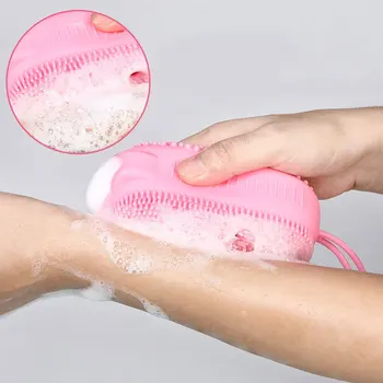 סיליקון הגוף Scrubber מקלחת לשפשף פילינג ספוג קצף אמבט מברשת לעיסוי העור ניקוי משטח אביזרי אמבטיה