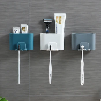 1Pc מחזיק מברשת שיניים, משחת שיניים Dispenser מחזיק אגרוף חינם שירותים כוס יניקה האמבטיה ערכות אביזרי אמבטיה