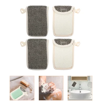 4 יח ' ניקוי, ספוגים, משק הבית השחור פשתן סבון שקית רב-תכליתית אמבטיה מיכל נייד שקיות תוצרת בית פשתן אספקת