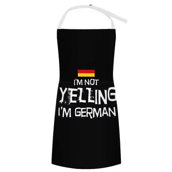 אני לא צועק, אני GermanWith את הדגל של גרמניה הסינר בבית כלים נשים מטבח סינר סינר מטבח גבר ארוך הסינר.
