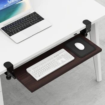 מקלדת מתלה, חור-בחינם מגירת מקלדת ועכבר סוגר שולחן העבודה של המחשב הרחבה, מתחת לשולחן אחסון מדף סוגריים.