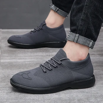 נעלי גברים אופנה לנשימה גברים נעליים מזדמנים נעלי ספורט 2023 עליון חדש שחור נעלי ספורט גברים של הליכה קלה Mens נעליים.
