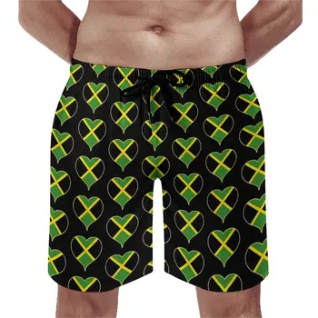ג 'מייקני דגל לוח מכנסיים קצרים בקיץ ג' מייקני לב הוואי לוח מכנסיים קצרים גברים ספורט מהיר יבש מותאם אישית בגד ים