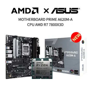 חדש ASUS ראש A620M-לוח אם + AMD R7 7800X3D CPU החליפה שקע AM5 ללא מאוורר
