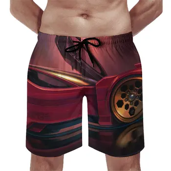 אקירה קניידה Tetsuo לוח מכנסיים קצרים בקיץ מכונית ספורט משובחת לוח מכנסיים קצרים איש רצים לגלוש מהר יבש עיצוב בגד ים